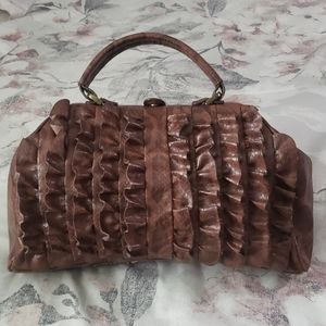 Jessica Simpson Faux leather brown ruffled bag
